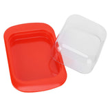 Wide Rectangular Butter Container with Lid Knife Portable Small Cheese Dish Holder Tray for Home KitchenRed