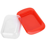 Wide Rectangular Butter Container with Lid Knife Portable Small Cheese Dish Holder Tray for Home KitchenRed