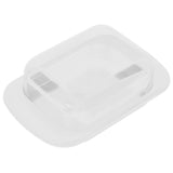 Wide Rectangular Butter Container with Lid Knife Portable Small Cheese Dish Holder Tray for Home KitchenWhite