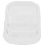 Wide Rectangular Butter Container with Lid Knife Portable Small Cheese Dish Holder Tray for Home KitchenWhite - Close-Up Angle