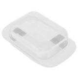 Wide Rectangular Butter Container with Lid Knife Portable Small Cheese Dish Holder Tray for Home KitchenWhite