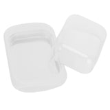 Wide Rectangular Butter Container with Lid Knife Portable Small Cheese Dish Holder Tray for Home KitchenWhite - Extra Image