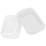 Wide Rectangular Butter Container with Lid Knife Portable Small Cheese Dish Holder Tray for Home KitchenWhite - Extra Image