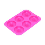 Donut Baking Pans 6 Grid Silicone Non Stick Donut Moulders for DIY Baking Lovers - Side View