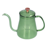 Coffee Kettle Glass Coffee Pot 600ML Coffee Drip Kettle Long Nozzle Kettle for Home KitchenGreen