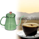 Coffee Kettle Glass Coffee Pot 600ML Coffee Drip Kettle Long Nozzle Kettle for Home KitchenGreen - Extra Image