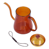 Coffee Kettle Glass Coffee Pot 600ML Coffee Drip Kettle Long Nozzle Kettle for Home KitchenCoffee - Front View