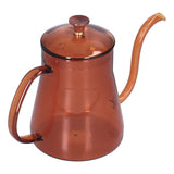 Coffee Kettle Glass Coffee Pot 600ML Coffee Drip Kettle Long Nozzle Kettle for Home KitchenCoffee - Close-Up Angle