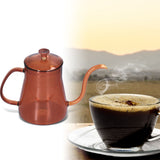 Coffee Kettle Glass Coffee Pot 600ML Coffee Drip Kettle Long Nozzle Kettle for Home KitchenCoffee - Extra Image