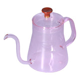 Long Spout Kettle Large Capacity Heat Resistant Easy to Clean Long Mouth Coffee PotPink - Close-Up Angle