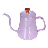 Long Spout Kettle Large Capacity Heat Resistant Easy to Clean Long Mouth Coffee PotPink