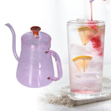 Long Spout Kettle Large Capacity Heat Resistant Easy to Clean Long Mouth Coffee PotPink