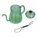 Long Spout Kettle Large Capacity Heat Resistant Easy to Clean Long Mouth Coffee PotGreen - Side View