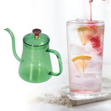 Long Spout Kettle Large Capacity Heat Resistant Easy to Clean Long Mouth Coffee PotGreen