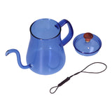 Long Spout Kettle Large Capacity Heat Resistant Easy to Clean Long Mouth Coffee PotBlue
