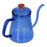 Long Spout Kettle Large Capacity Heat Resistant Easy to Clean Long Mouth Coffee PotBlue