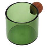 Glass Coffee Cup Clear Heatproof Glass Coffee Mug with Wooden Ball Handle for Office Bar PartyGreen - Side View