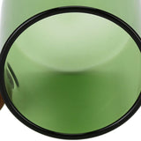 Glass Coffee Cup Clear Heatproof Glass Coffee Mug with Wooden Ball Handle for Office Bar PartyGreen