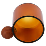 Glass Coffee Cup Clear Heatproof Glass Coffee Mug with Wooden Ball Handle for Office Bar PartyBrown - Close-Up Angle