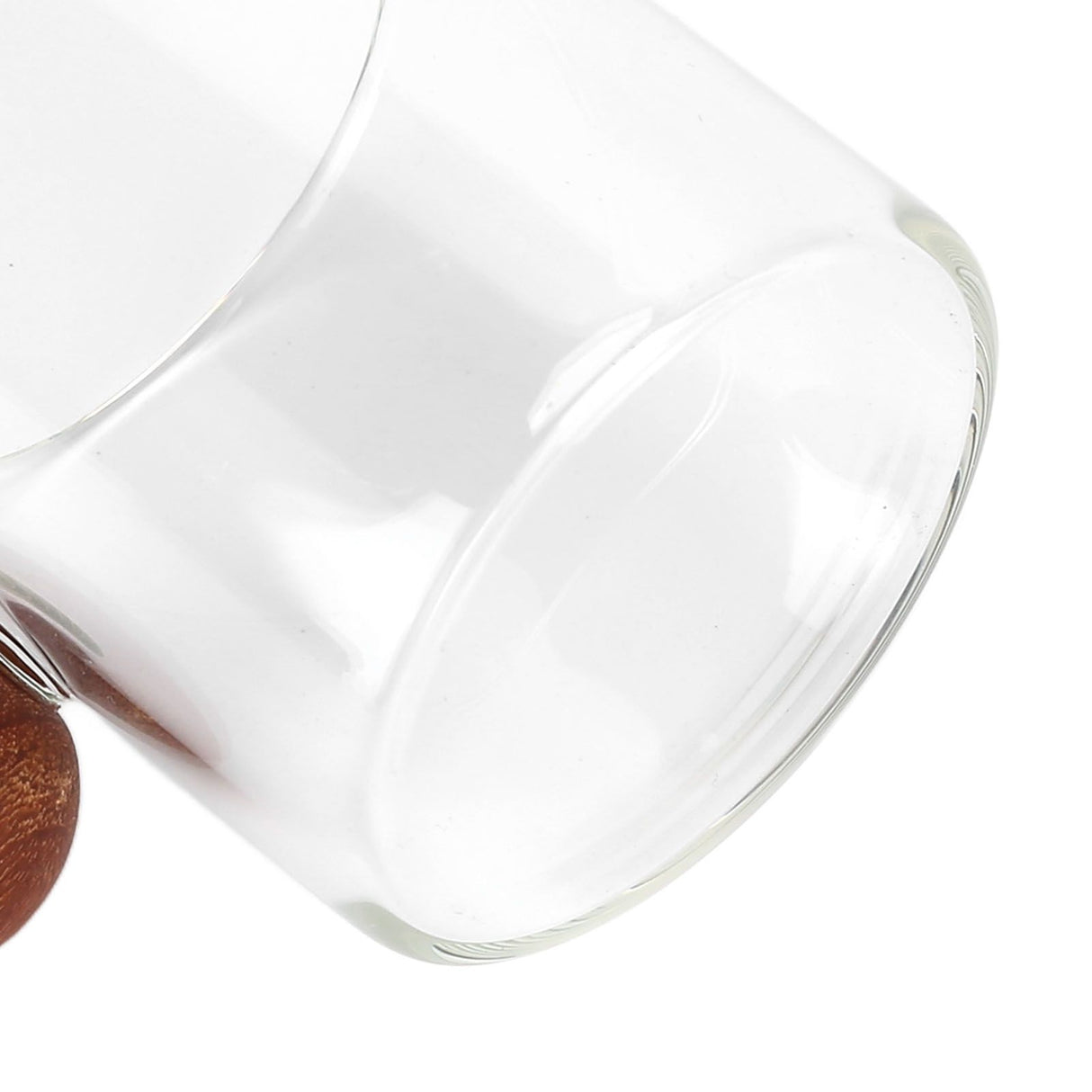 Glass Coffee Cup Clear Heatproof Glass Coffee Mug with Wooden Ball Handle for Office Bar PartyTransparent