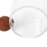 Glass Coffee Cup Clear Heatproof Glass Coffee Mug with Wooden Ball Handle for Office Bar PartyTransparent - Extra Image