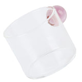 Teacup Glass Mug Transparent Heat Resistant Glass Coffee Cup with Ball Handle 120mlPink Handle