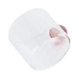 Teacup Glass Mug Transparent Heat Resistant Glass Coffee Cup with Ball Handle 120mlPink Handle