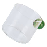Teacup Glass Mug Transparent Heat Resistant Glass Coffee Cup with Ball Handle 120mlGreen Handle