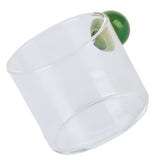 Teacup Glass Mug Transparent Heat Resistant Glass Coffee Cup with Ball Handle 120mlGreen Handle - Extra Image
