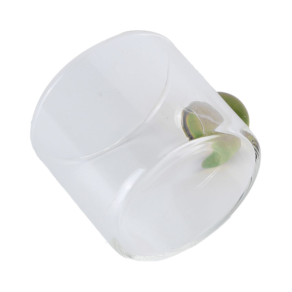 Teacup Glass Mug Transparent Heat Resistant Glass Coffee Cup with Ball Handle 120mlGreen Handle