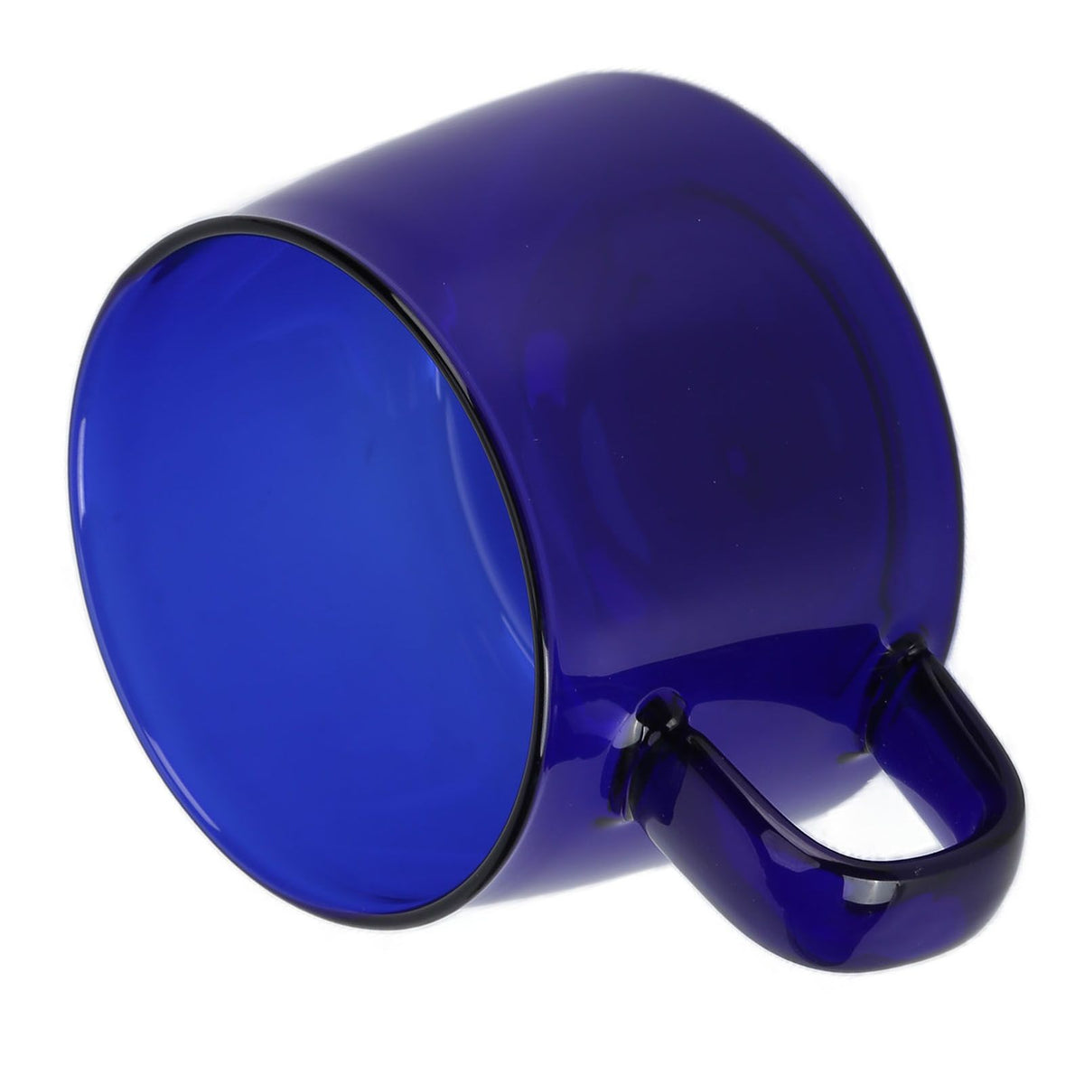 Transparent Coffee Cup 250ML Borosilicate Cup Glass Tea Water Milk Mug with HandleBlue