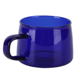 Transparent Coffee Cup 250ML Borosilicate Cup Glass Tea Water Milk Mug with HandleBlue