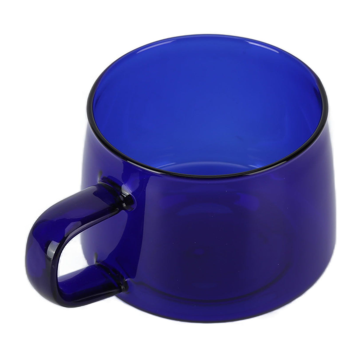 Transparent Coffee Cup 250ML Borosilicate Cup Glass Tea Water Milk Mug with HandleBlue