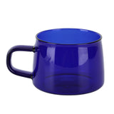 Transparent Coffee Cup 250ML Borosilicate Cup Glass Tea Water Milk Mug with HandleBlue - Extra Image