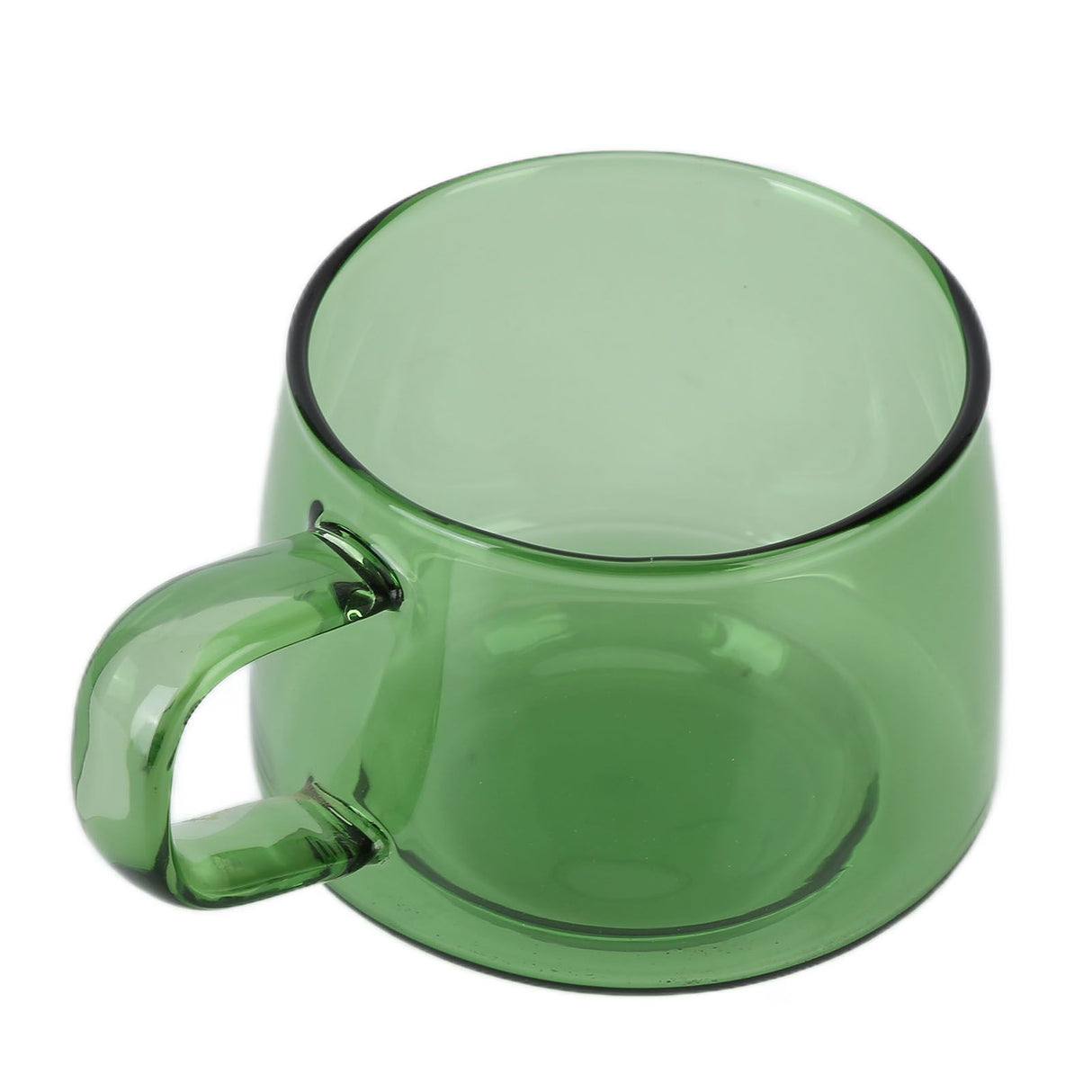 Transparent Coffee Cup 250ML Borosilicate Cup Glass Tea Water Milk Mug with HandleGreen