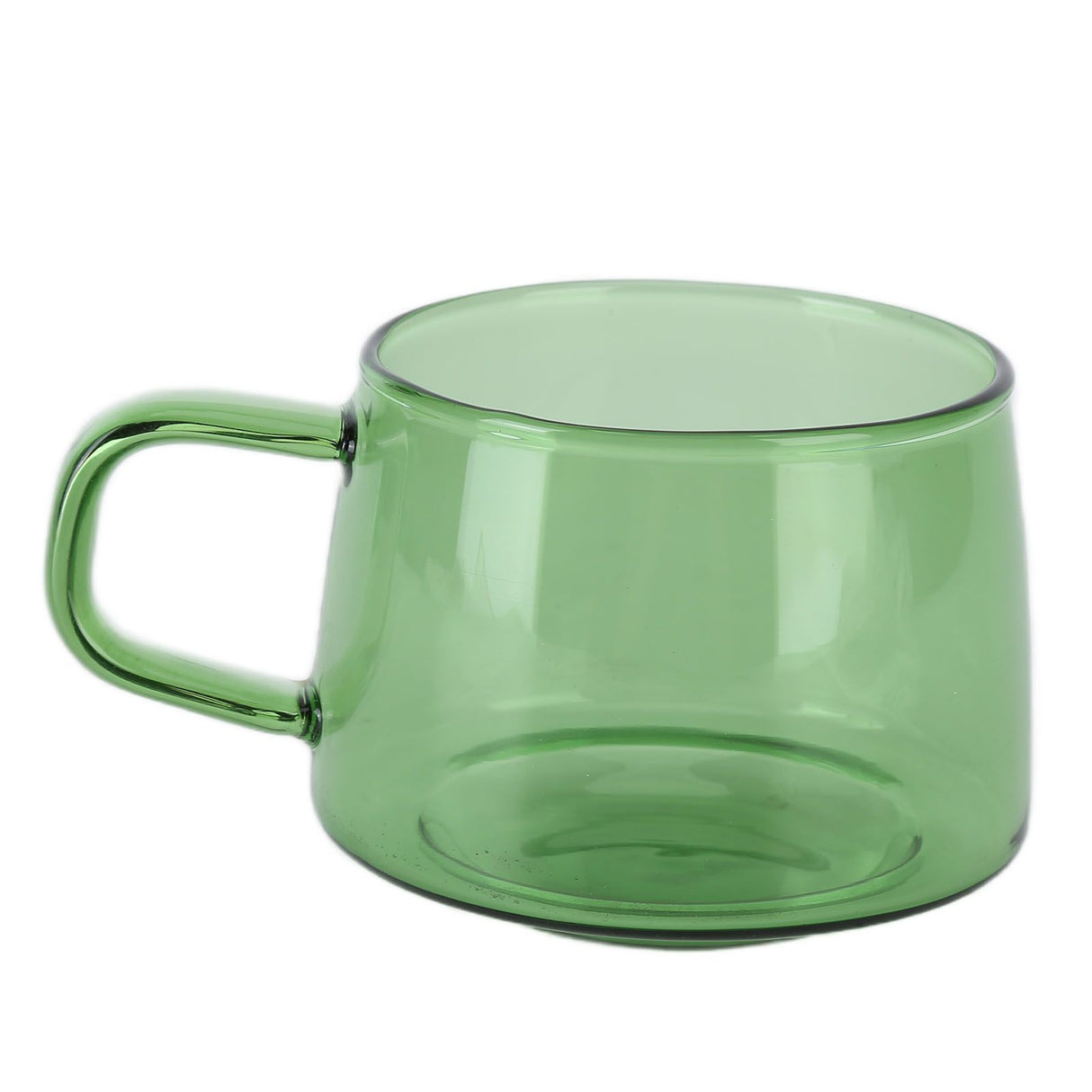 Transparent Coffee Cup 250ML Borosilicate Cup Glass Tea Water Milk Mug with HandleGreen
