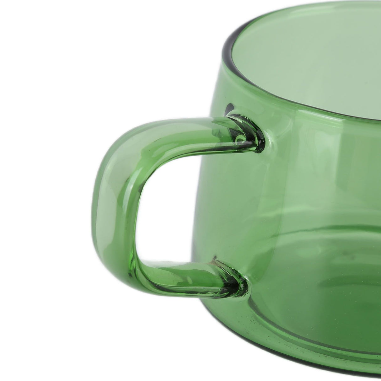 Transparent Coffee Cup 250ML Borosilicate Cup Glass Tea Water Milk Mug with HandleGreen
