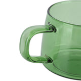 Transparent Coffee Cup 250ML Borosilicate Cup Glass Tea Water Milk Mug with HandleGreen
