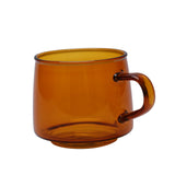350ml Glass Coffee Cup Crystal Coffee Mug with Handle High Temperature Resistance for Home and CafeAmber