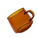350ml Glass Coffee Cup Crystal Coffee Mug with Handle High Temperature Resistance for Home and CafeAmber - Top-Down View