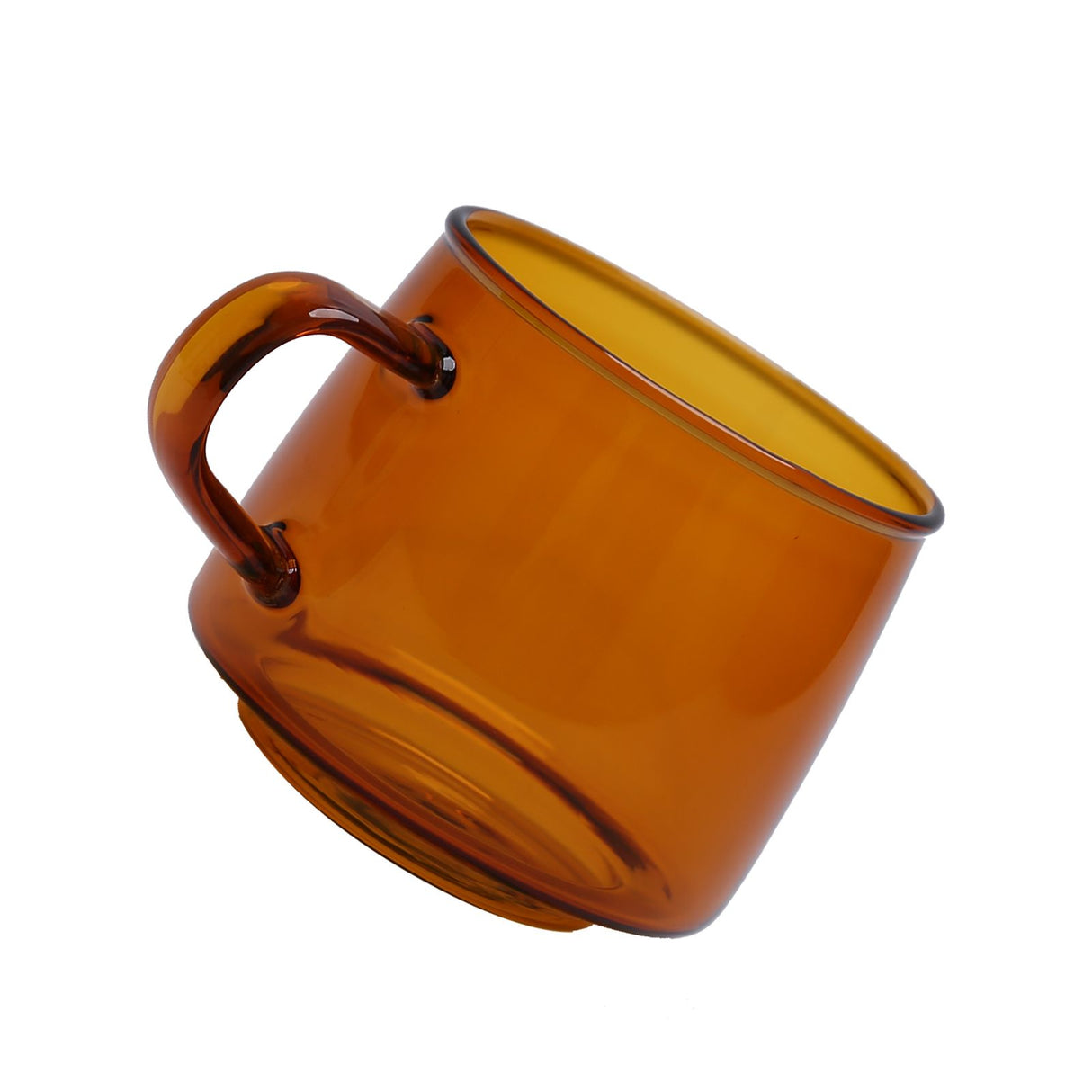 350ml Glass Coffee Cup Crystal Coffee Mug with Handle High Temperature Resistance for Home and CafeAmber