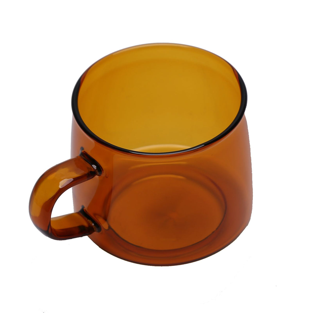 350ml Glass Coffee Cup Crystal Coffee Mug with Handle High Temperature Resistance for Home and CafeAmber