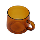 350ml Glass Coffee Cup Crystal Coffee Mug with Handle High Temperature Resistance for Home and CafeAmber - Close-Up Angle