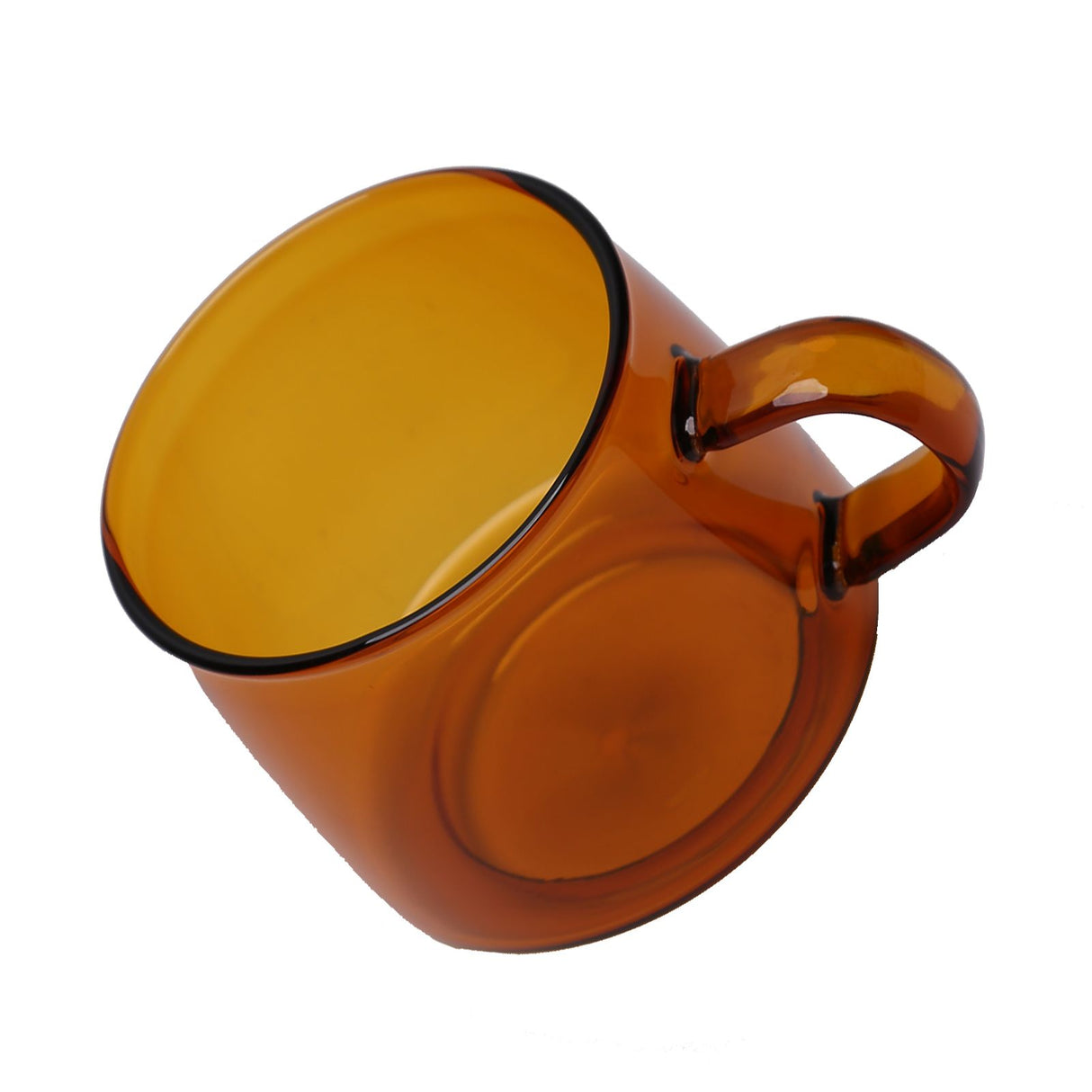 350ml Glass Coffee Cup Crystal Coffee Mug with Handle High Temperature Resistance for Home and CafeAmber