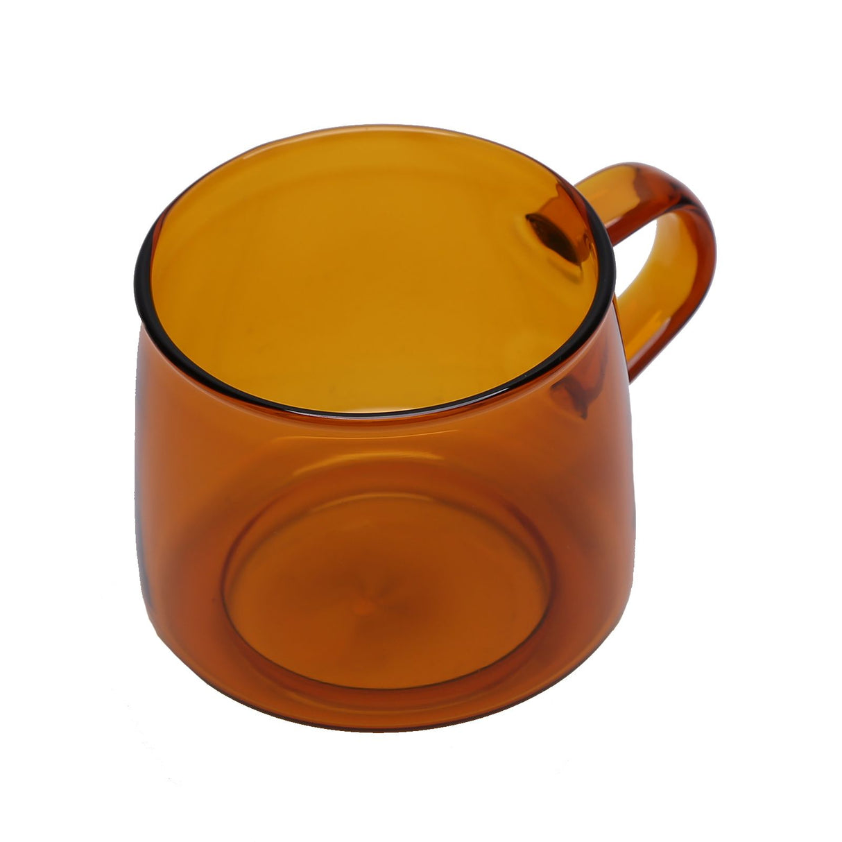 350ml Glass Coffee Cup Crystal Coffee Mug with Handle High Temperature Resistance for Home and CafeAmber