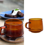 350ml Glass Coffee Cup Crystal Coffee Mug with Handle High Temperature Resistance for Home and CafeAmber