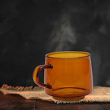 350ml Glass Coffee Cup Crystal Coffee Mug with Handle High Temperature Resistance for Home and CafeAmber - Extra Image