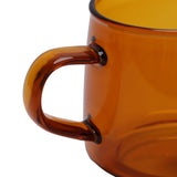 350ml Glass Coffee Cup Crystal Coffee Mug with Handle High Temperature Resistance for Home and CafeAmber - Extra Image