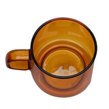 350ml Glass Coffee Cup Crystal Coffee Mug with Handle High Temperature Resistance for Home and CafeAmber