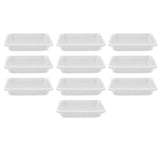 10PCS Disposable Lunch Box Microwavable Disposable Transparent Rectangular Food Container with Lid 500ML